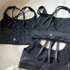 lululemon athletica Black and Gray Sports Bra Trio